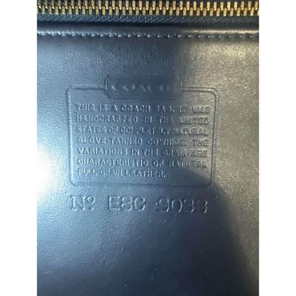 VTG Coach Shelburne Flap 9038 Navy Leather Brass Turn Lock Crossbody Bag 90s USA - Picture 11 of 12